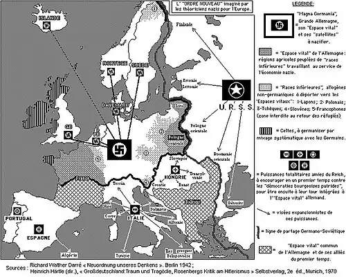 Le « nouvel ordre européen » nazi imaginé en 1939 par Richard Walther Darré et Alfred Rosenberg, matrice des protocoles secrets du Pacte.