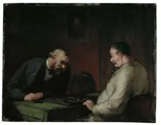 Jeu de dames, 1858-1863,Honoré Daumier.