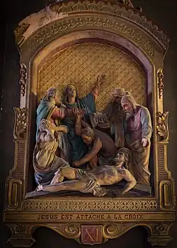 Histoire de la crucifixion du Christ, « Jésus est attaché à la croix »