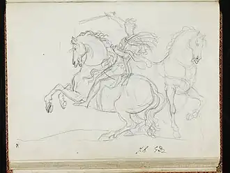 Esquisse 51 du cinquième carnet pour le Bonaparte, musée du Louvre département des arts graphiques.