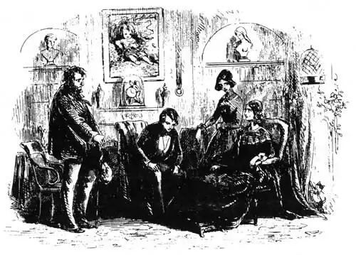 Mr Peggotty face à Mrs Steerforth et Rosa Dartle, par Phiz.