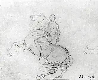 Esquisse pour le Bonaparte franchissant le Grand-Saint-Bernard, collection Jacques Delafosse, Paris.