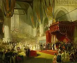 L'inauguration du roi Guillaume II au Nieuwe Kerk d'Amsterdam le 28 novembre 1840 (1840–1845).