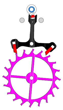 Début de l'impulsion sur la dent