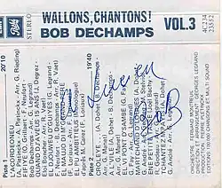 signature de Bob Dechamps