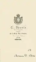 Verso d'une carte-photo de Celestino Degoix.