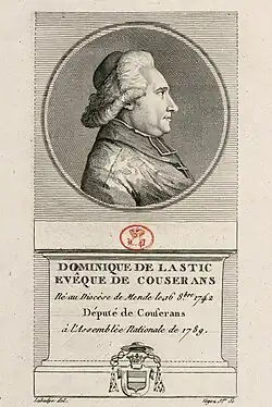 Dominique de Lastic de Fournels (1742-1795), eau-forte, fin du XVIIIe&nbsp;siècle, collection Déjabin, Versailles, châteaux de Versailles et de Trianon.