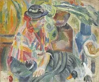 Femme au marché (Portugal), par Robert Delaunay, en 1915.