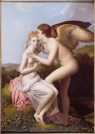 L'Amour et psyché, peinture sur porcelaine d'après François Gérard, 1861, Limoges, Musée national Adrien-Dubouché (photo. RMN).