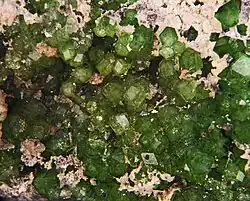 Démantoïde : Asbestos Quebec. Vue 2&nbsp;cm