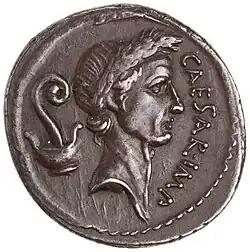 Denier de César.44 AEC. American Numismatic Society