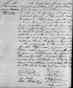 Acte de sépulture de Denis Benjamin Papineau. 23 janvier 1854. Paroisse Sainte-Angélique de la ville de Papineauville.