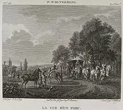 La Vue d'un parc, d'après Philips Wouwerman.