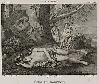 Écho et Narcisse, d'après Nicolas Poussin.
