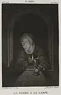 La Femme à la lampe, d'après Gerrit Dou.
