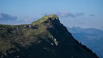 La dent de Valerette vue depuis le bas de la dent de Valère.
