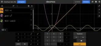 L'application calculatrice graphique de Desmos