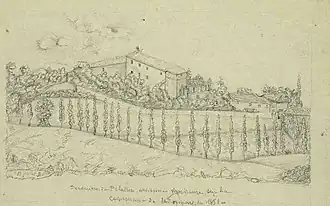 Représentation de la chartreuse (dessin au crayon) datant de 1852.