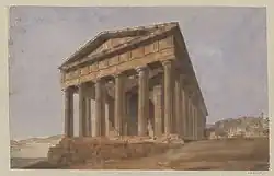 Temple de Thésée, dessin de Prosper Morey, vers 1838.