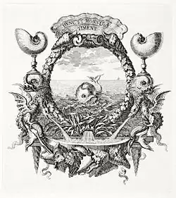 L’Eau : Hunc et monstra timent Graveur :Sébastien Le Clerc (1637-1714)France D'après l'œuvre de Jacques Bailly (1629-1679)France Série : Devise des tapisseries du Roy, les Quatre éléments. Série en 16 planches.Provenance : Cabinet du Roi Technique : Eau-forte et burin Dimension de la feuille de papier : H. 33 L. 25 cm Dimension du cuivre : H. 25,6 L. 18,9 cm