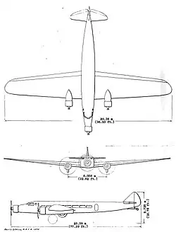 Description de l'image Dewoitine D.620 3-view NACA-SR-26.jpg.