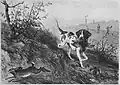 Chien de chasse, gravure dans Die Gartenlaube (1880)