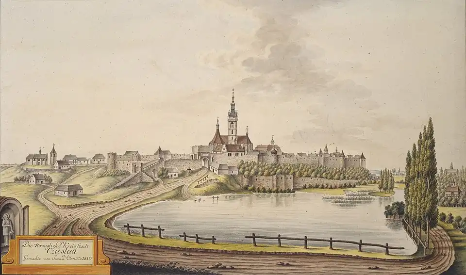 Vue de Čáslav en 1810, par Joann Venuto.
