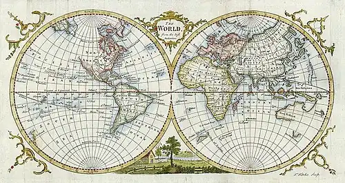 The World From the Best Authorities, publiée dans New Geographical Grammar de William Guthrie (1777).
