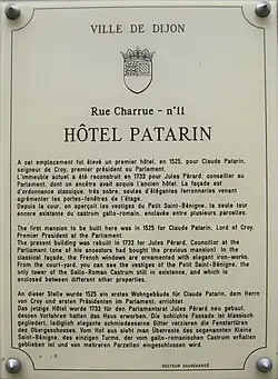 Plaque d'information trilingue (français, anglais et allemand)