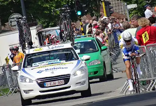 Michael Van Staeyen lors du contre-la-montre individuel de la 3e&nbsp;étape du Tour de Belgique 2014 à Dixmude.