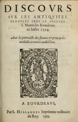 Discours sur les antiquités de Gabriel de Lurbe.