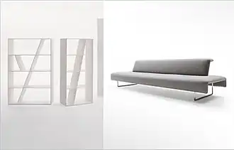 Bibliothèque Shelf et sofa Cloud B&B Italia.