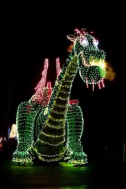 Char illuminé en forme de dragon