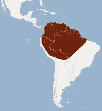 Description de l'image Distribution of Lonchophylla thomasi.png.