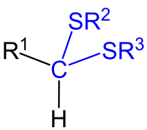 Formule générale d'un dithioacétal.