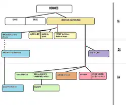 Diagramme des divisions des Orientaux