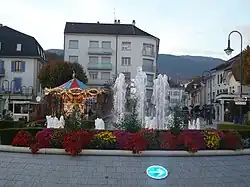 Fontaine jets d'eau multiple.