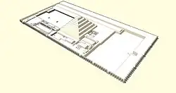 Restitution du complexe funéraire de Djéser, vue vers le sud-ouest