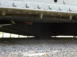 L'axe de pivotement sous la culée nord du pont