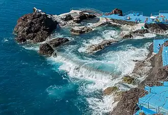 Piscine d'eau de mer Doca do Cavacas à São Martinho (Funchal). Mars 2020.