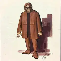 Dessin d'un singe en costume