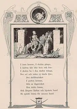 Vignette du poème de Johan Olof Wallin (en) Dödens engel, d'après la publication de Carl Larsson.