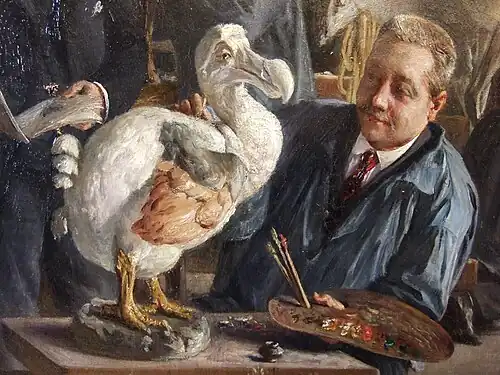 Reconstitution du Dodo par l'atelier du Professeur Oustalet (1903, détail), Paris, Muséum national d'histoire naturelle.