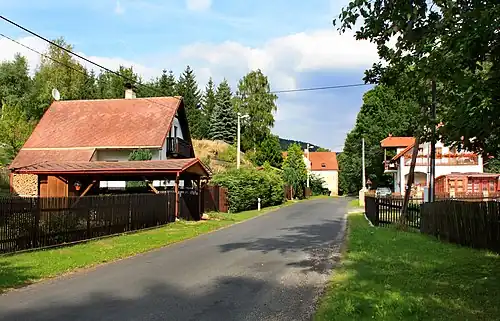 Dolní Žandov : le hameau d'Úbočí, partie ouest.