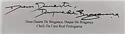 Signature de Duarte Pio de Bragance