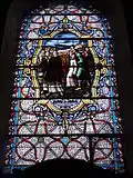 vitrail: enterrement de saint Etton.