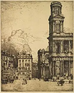 La Grande Tour de Saint-Sulpice, eau-forte, 1900 (Metropolitan Museum of Art)
