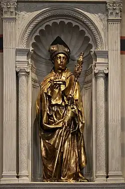 Saint Louis de Toulouse, vers 1421-1425, bronze doré, 226 x 85 cm, Museo dell'Opera di Santa Croce, Florence