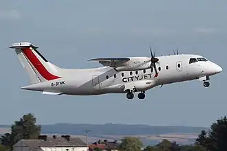 Dornier Do-328-110 de Cityjet (Scot_Airways) immatriculé G-BYMK en 2012.