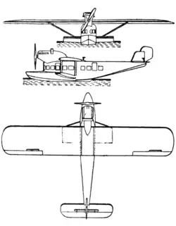 Description de l'image Dornier Do L Delphin III 3-view Le Document aéronautique September,1928.png.
